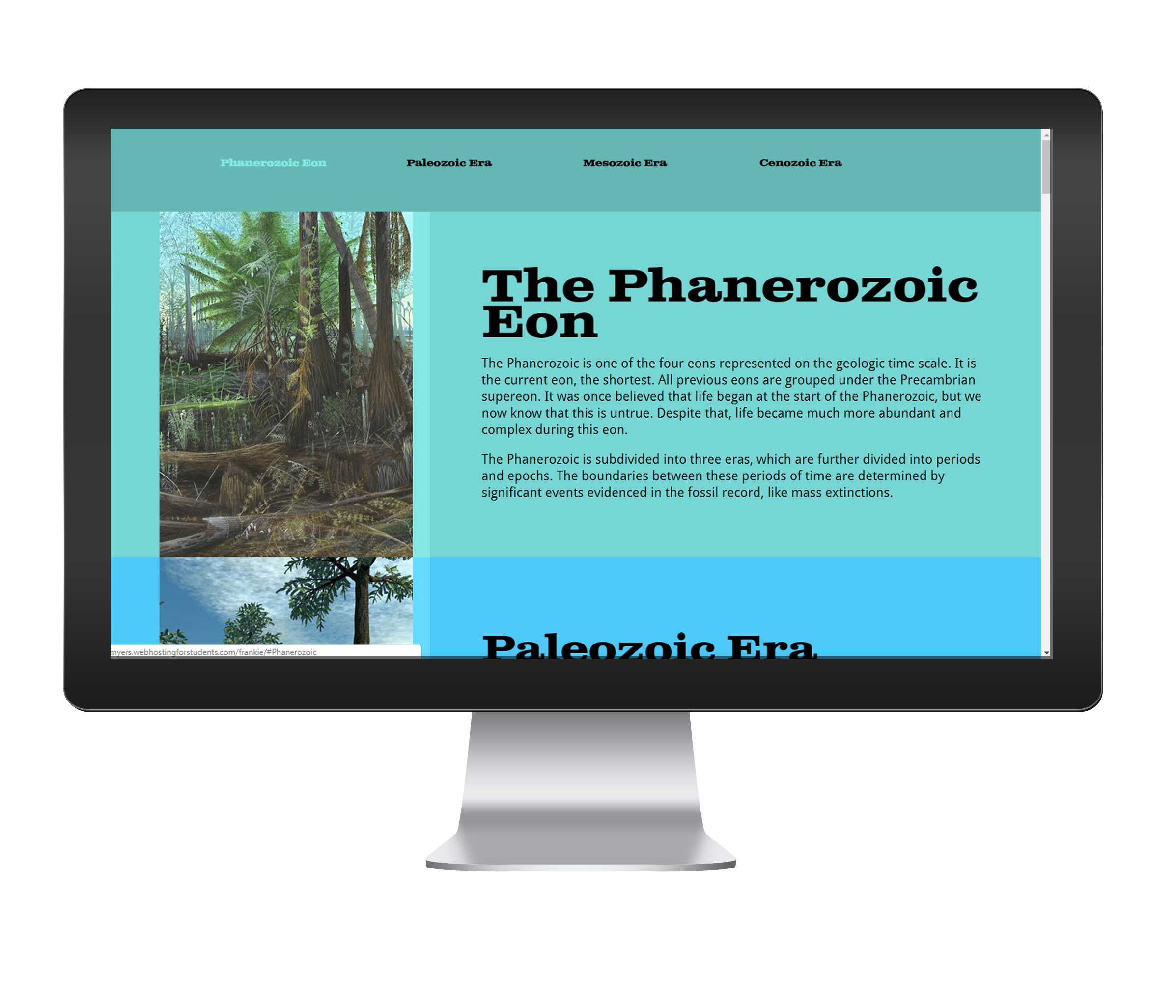 decktop mockup of site